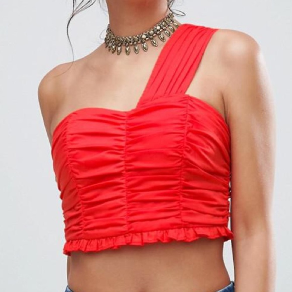 NWT ASOS red crop top XS (0)